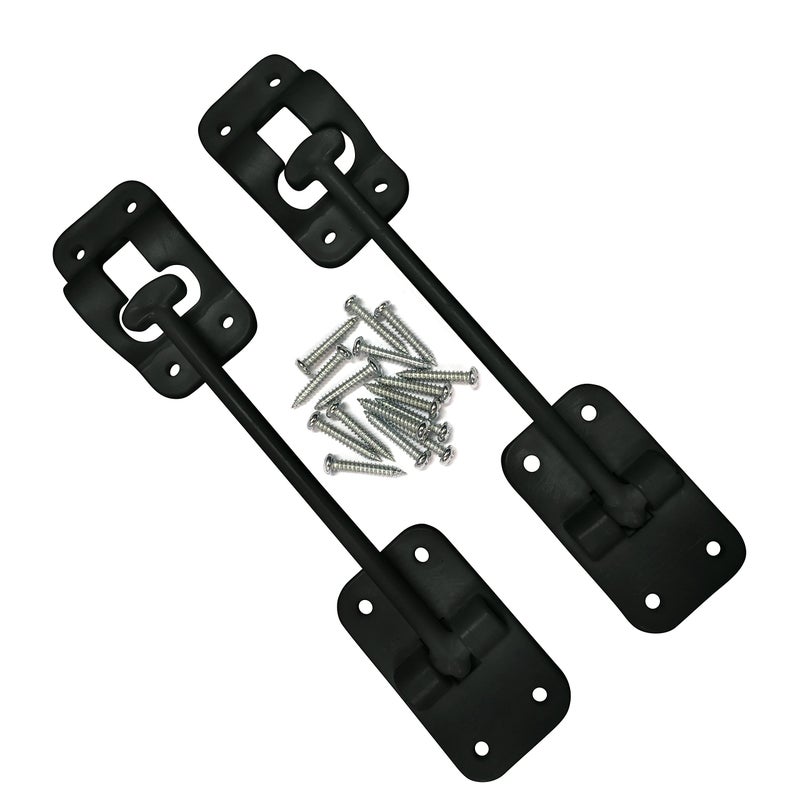Camp'N 6" RV Door Holder and Latch - Camper & Trailer Door Catch - T Style OEM - Black 2 Pack with Hardware - Image 1